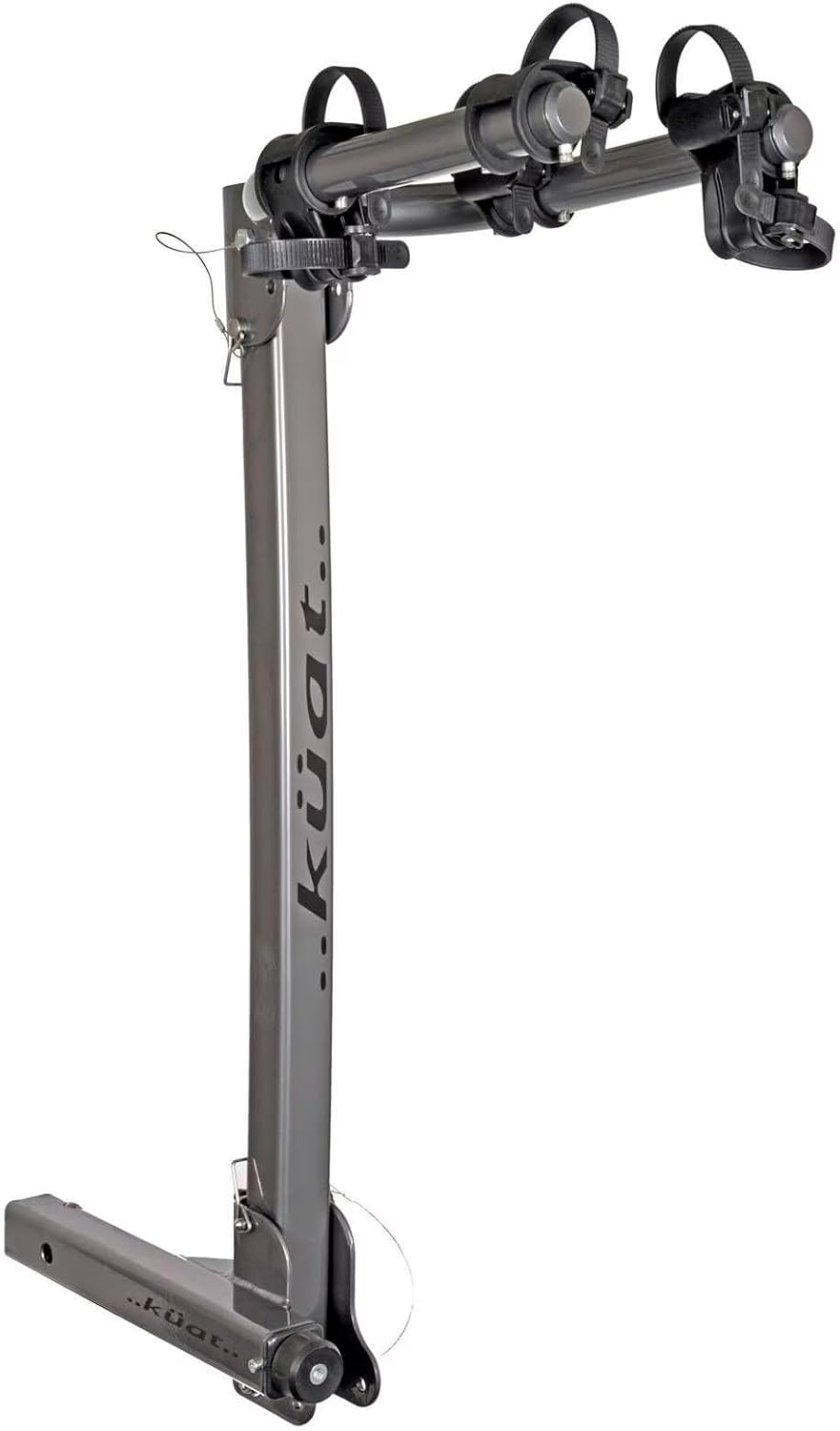 Kuat Beta Hitch-Mounted Bike Rack, 2 Bike Capacity | Hanging-Style Durable Lightweight Aluminum Powder Coated Tilting-Down Gray Bicycle Car Truck Transportation Hauling Rack