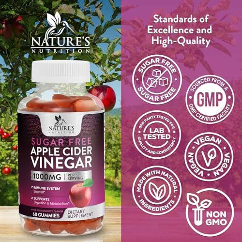 Apple Cider Vinegar Gummies for Weight Loss - Sugar Free - Max Strength ACV Gummy with Vitamin B12 & The Mother - Metabolism & Energy Support