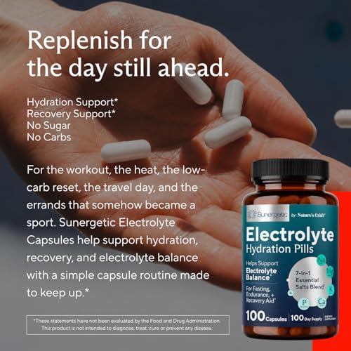 Premium Electrolyte Capsules – Support for Keto, Low Carb, Rehydration & Recovery - Electrolyte Replacement Tablets – Includes Electrolyte Salts