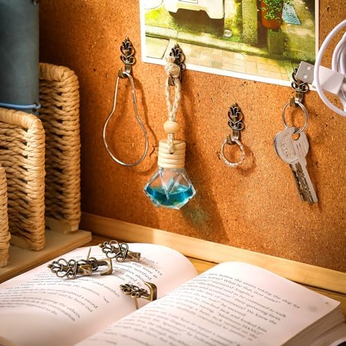Hotop 20 Pieces Zinc Alloy Flower Push Pin Hangers Pin Hook,Lotus