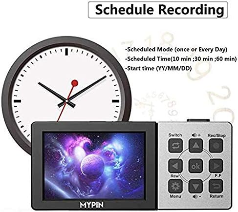 1080P@60fps Capture Card with 3.5 Inch LCD and Remote Control, HDMI Video Recorder for PS4, Xbox One, LiveTV, DVR