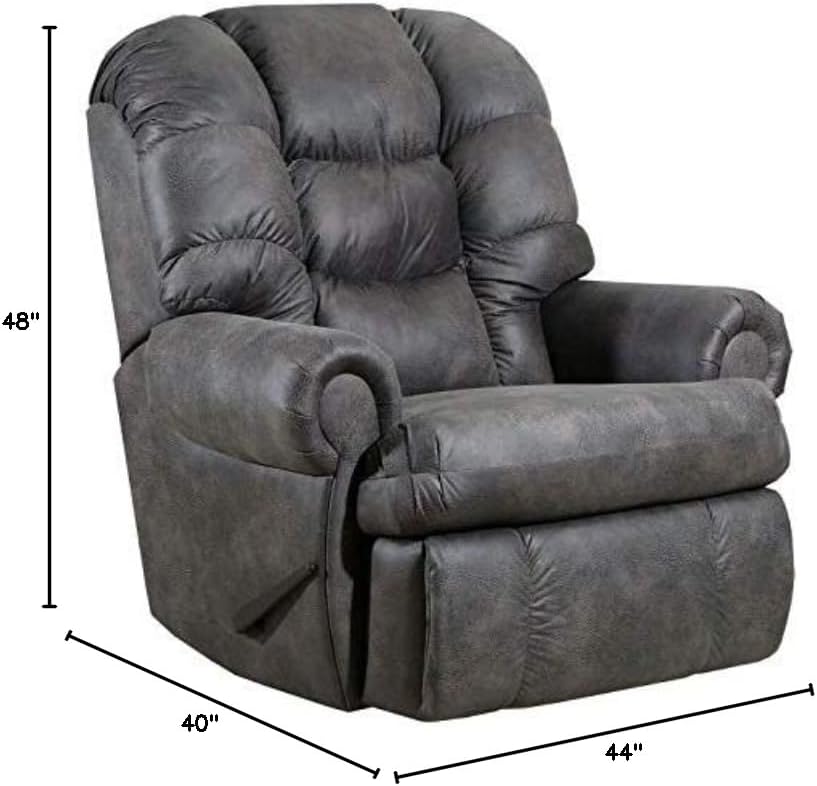 Stallion Big Man (Extra Large) King of Comfort Wallsaver Recliner. Rated for Up to 500 Lbs. Ext. Length. 79". Seat Width. 25" Seat Height 22 ". Free