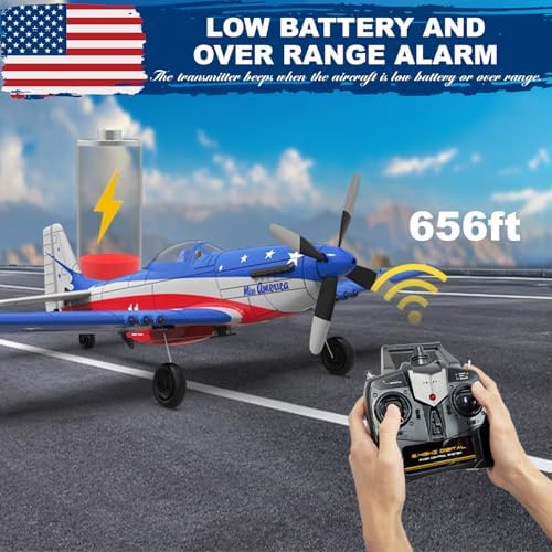 LEAMBE 4 Channel RC Plane, Ready to Fly Aerobatic Aircraft, Easy Control for Beginners, P51 Mustang RC Airplane Best Gift for Adults
