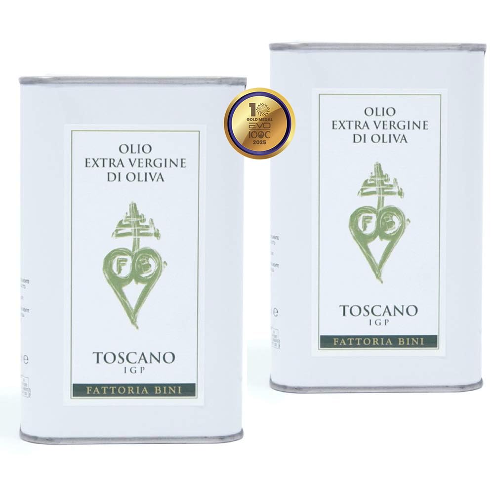 Fattoria Bini Tuscany Extra Virgin Olive Oil from Italy – 2025 Gold Award Winner, 900+ mg/kg Polyphenol-Rich Cold-Pressed evoo – No pesticides