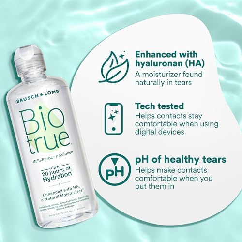 Biotrue Contact Solution, Multi-Purpose Solution with Lens Case, Cleans, Conditions, Hydrates, Disinfects, Removes Protein, Dirt & Debris