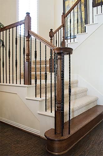 Red Oak 6010-8E 2-1/4 inch Width x 2-3/8 inch Tall Traditional Style Straight Wood Handrail for Stair Remodeling 8 feet Long