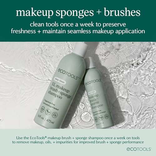 EcoTools 6 Piece Start the Day Beautifully Makeup Brush Set | Natural face and eye look, makeup brush kit for liquid cream or powder