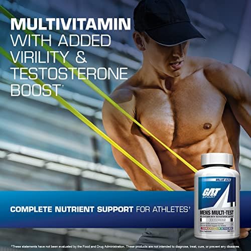 GAT SPORT Men's Multi Plus Test, 150 Tablets (75 Servings) | Men's Multivitamin with Tribulus, Vitamin B12, Zinc, ALA for Testosterone Support