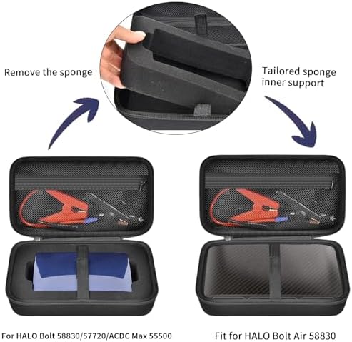 ANKHOH Hard Case Compatible with Halo Bolt Air 58830 mWh/Bolt 58830/57720 / ACDC Max 55500, Portable Car Jump Starter and Air Compressor Storage Bag