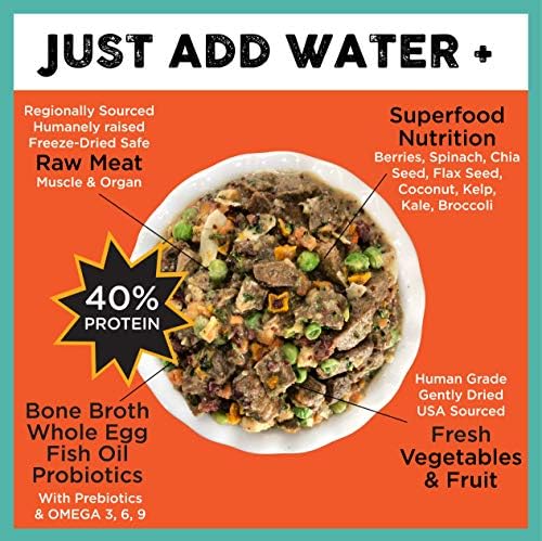 Nature's Diet Simply Raw Freeze-Dried Whole Food Meal - Makes 18 Lbs Fresh Food with Muscle, Organ, Bone Broth, Whole Egg, Superfoods