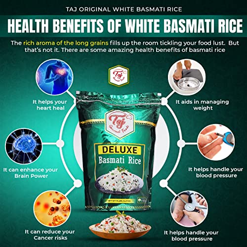 TAJ Gourmet Brown Basmati Rice, Naturally Aged, 10-Pounds
