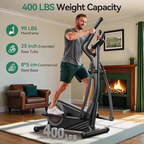 Niceday Elliptical Exercise Machine with 15.5/18/19IN Long Stride | Compact Elliptical Machine for Home Use, 16 Resistance Levels; 400LBS Stable Loading Capacity; Kinomap APP Support