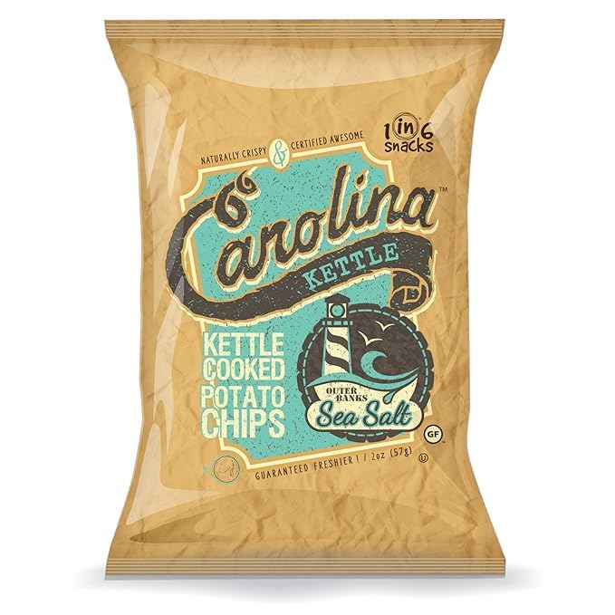 Carolina Kettle Chips | Kettle Cooked Potato Chips | Kosher - Gluten Free Chips Fit For Healthy School Snacks | With Irresistible Crunch and Bold