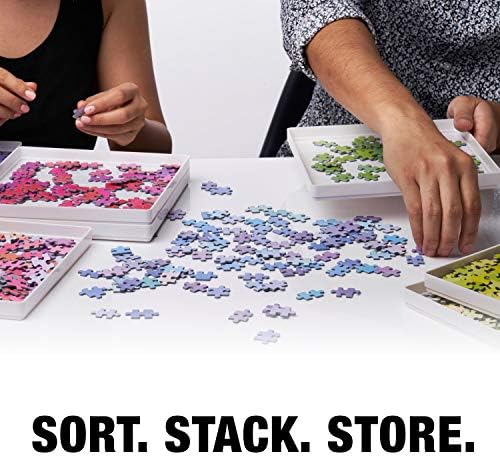 Tidyboss 8 Puzzle Sorting Trays with Lid 8" x 8" - Portable Jigsaw Puzzle Accessories White Background Makes Pieces Stand Out to Better Sort Patterns