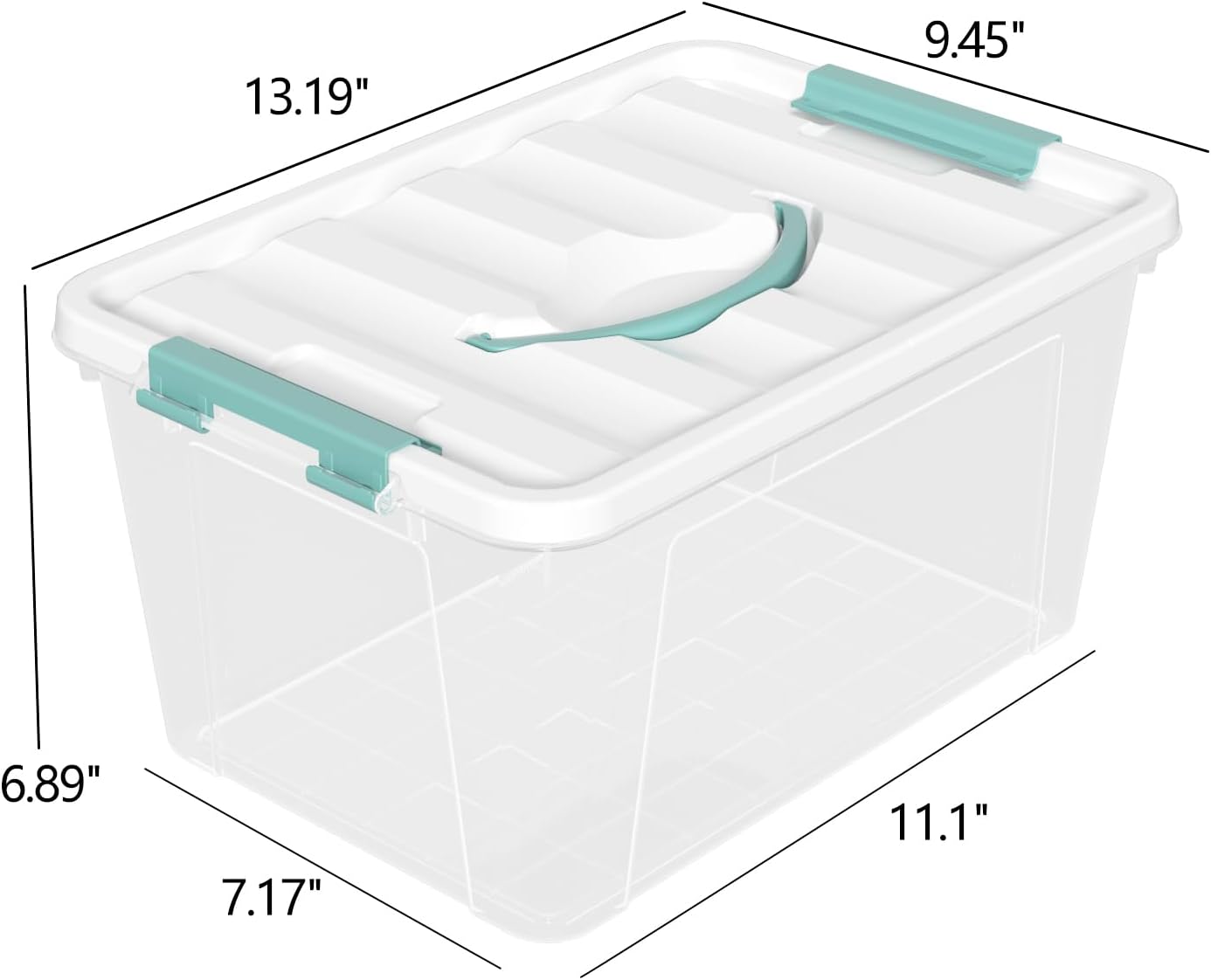 17.5 L Clear Plastic Storage Box, 4-Pack Latch Storage Bin
