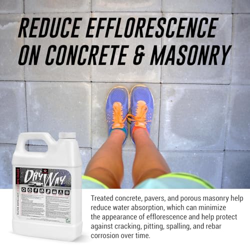 DryWay Silane Siloxane Penetrating Concrete Driveway Sealer, Natural Finish | Breathable Water-Repellent Concrete Sealer for Brick, Pavers, Patios, Pool Decks & Outdoor Concrete - Non-Film Forming