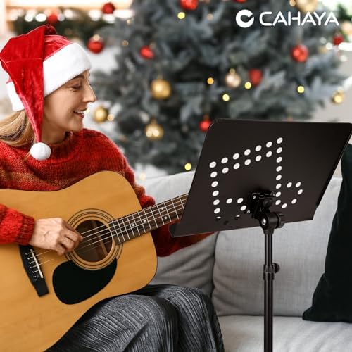 CAHAYA Sheet Music Stand Adjustable Height Portable with Carry Bag Metal