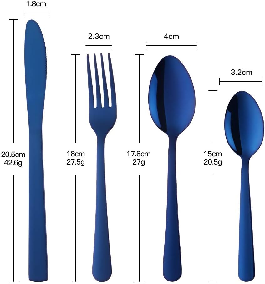 BuyGo Rainbow Silverware Set Flatware Set Stainless Steel Colorful Dinnerware Set 16-Piece Multicolor Cutlery Set, Service for 4