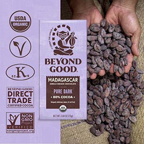 Beyond Good Organic Madagascar 80% Dark Chocolate Bar, 2.64 OZ