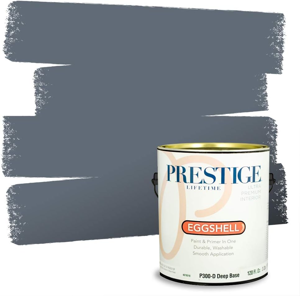 PRESTIGE Paints Exterior Paint and Primer In One, 1-Gallon, Satin, Comparable Match of Sherwin Williams* Tricorn Black*