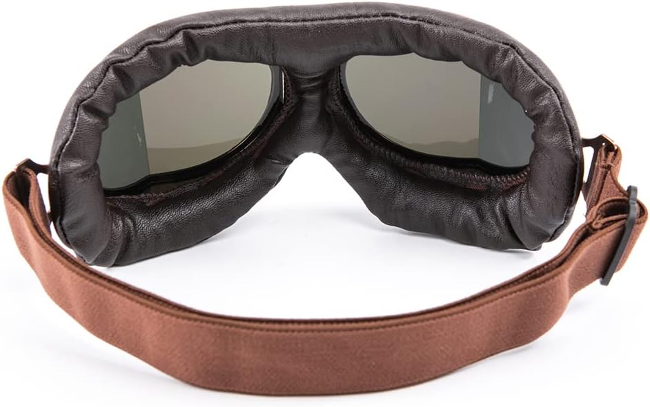 Motorcycle Goggles Anti Fog&Wind&Dust&Sand Aviator Pilot Motocross | Dirt Bike Atv Riding Goggles with Yellow Lens,Fit Over Glasses or Helmet