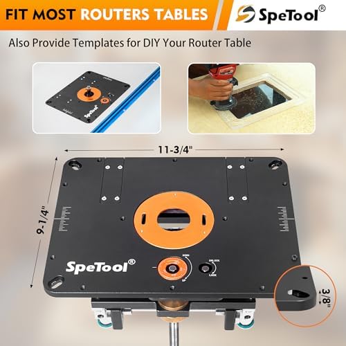 SpeTool Router Lift System – Heavy-Duty Aluminum Router Lift Kit for Woodworking