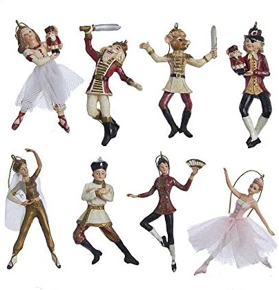 Kurt Adler W20229 2.75" Polyresin Nutcracker Suite Miniature Ornament Set, 8 Pieces