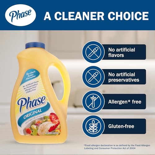 Ventura Foods Phase Garlic Flavor Liquid Butter Alternative, 1 Gallon Jug | Dairy-Free & Vegan Vegetable Oil for Sautéing, Grilling, and Popcorn