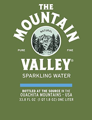 THE MOUNTAIN VALLEY NATURAL PURE FINE Sparkling Spring Water 1 L. Pack of 12 | Natural Spring Bottled Water - Glass Bottles