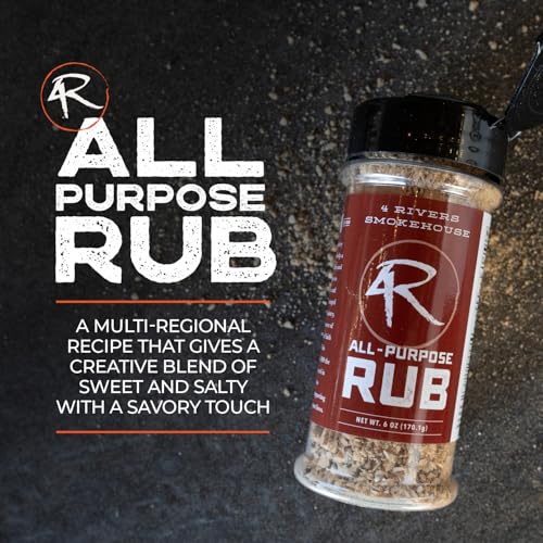 4 Rivers - Smokehouse Brisket Rub - Dry Rub Seasoning for Roasting, Slow-Cooking or Grilling - Premium Blend - Multi-Regional Recipe - Premium Ingredients - 6 oz | Seasoning for Roasting, Slow-Cooking or Grilling, Premium House-Made Blend, Multi-Regional…