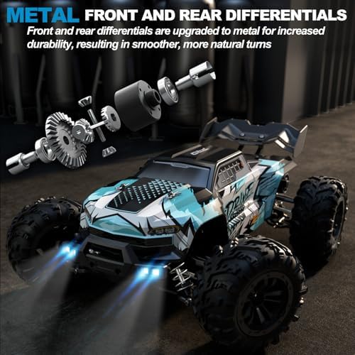 1:16 Scale Brushless RC Car - 50+ MPH High Speed All Terrain Off-Road Monster Truck for Adults & Teens 14+ | 2.4GHz, 2X LiPo Batteries