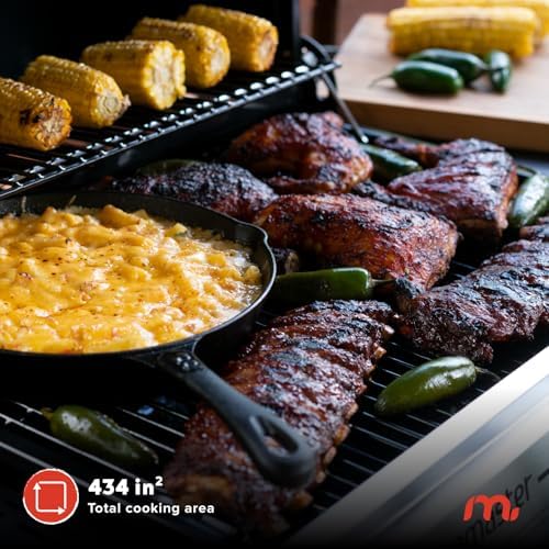 Megamaster Propane 3 Burner Gas Grill, Foldable Shelves with Warming Rack