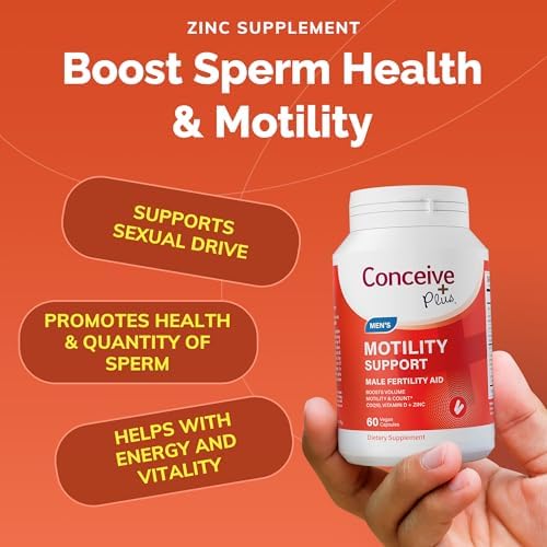 CONCEIVE PLUS Motility Support for Men, Male Fertility Supplement with L Carnitine, CoQ10 and Zinc, 60 Capsules