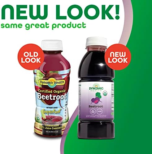 DYNAMIC HEALTH Organic Beetroot Juice Concentrate, 32 fl oz | Circulation, Energy & Endurance Support - No Added Sugar - 31 Servings - Gluten Free, BPA Free