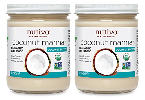 Nutiva Organic Cold-Pressed Virgin Coconut Oil, 54 Ounce & Organic Coconut Manna Puréed Coconut Butter, 15 Ounce (Pack of 2)