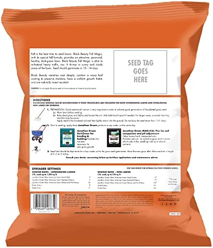 Jonathan Green (10765) Black Beauty Fall Magic Grass Seed - Cool Season Lawn Seed (3 lb)
