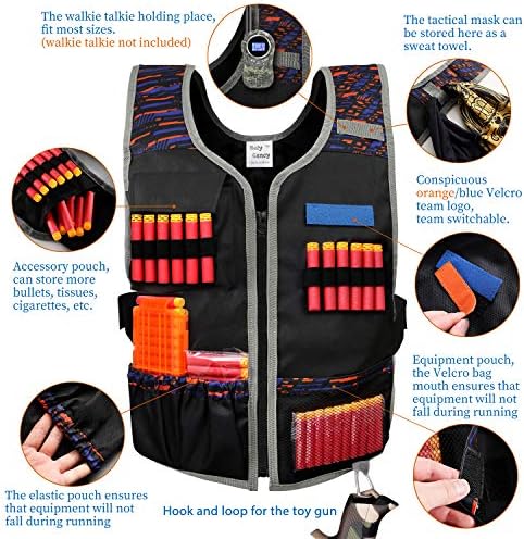Hely Cancy Large Size Adjustable Toy Tactical Vest Kit Compatible with Nerf N-Strike Elite Series for Men, Big Kids XL-Size