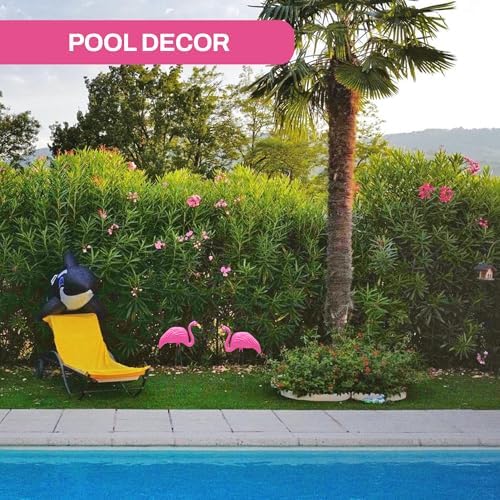 4E's Novelty 2 Pink Flamingos Yard Decorations - Extra Large 24" Flamingos Yard Ornaments - Pink Flamingos for Yard Sculptures & Statues - Lawn