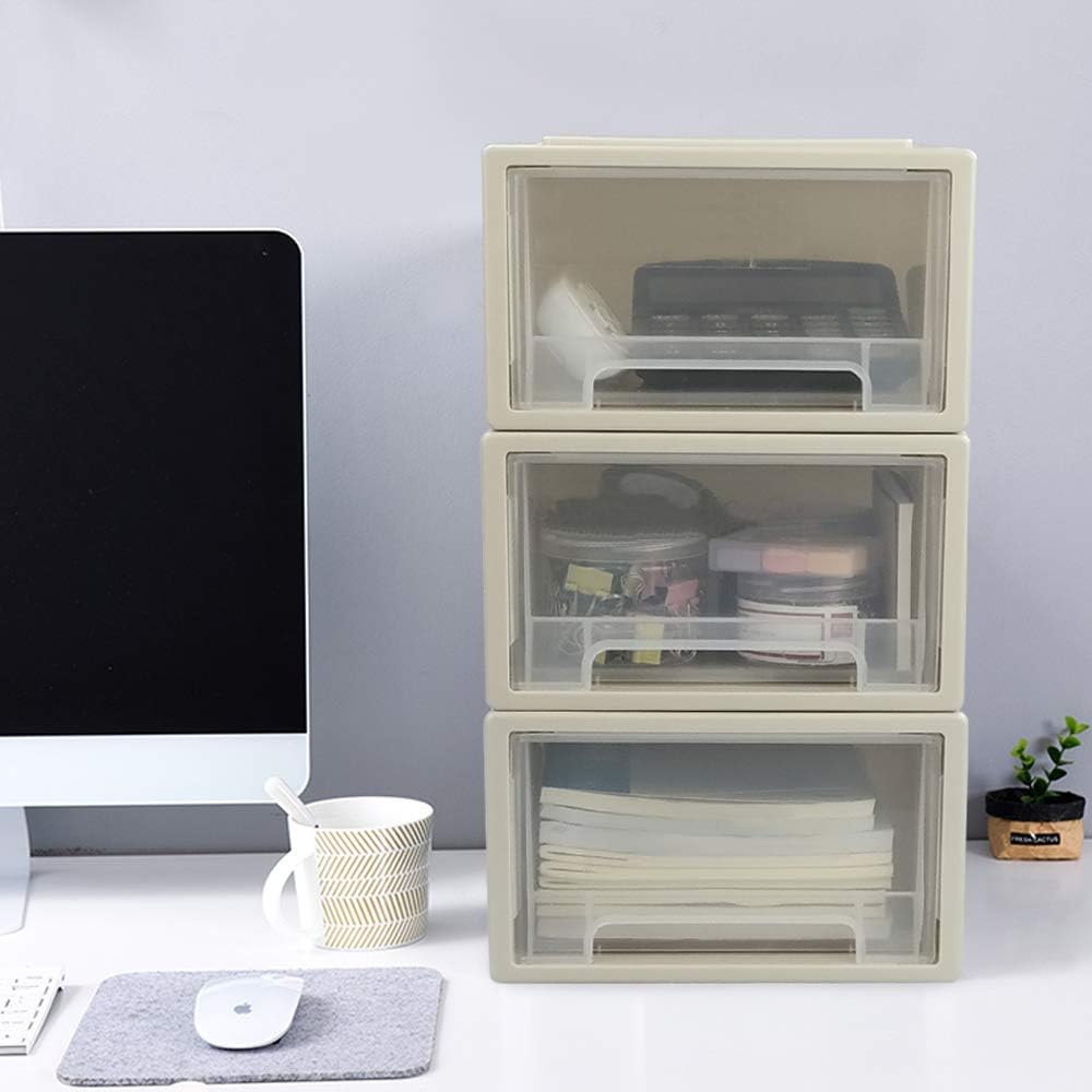 6 Quart Plastic Chest of Drawers, Desktop Office Organizer, 3 Pack
