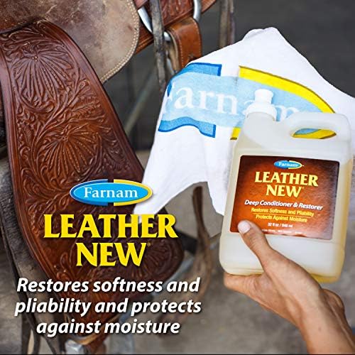Farnam Leather New Easy-Polishing Glycerine Saddle & Leather Cleaner, 32 oz | Conditions Saddles and Leather Tack, Moisturizing