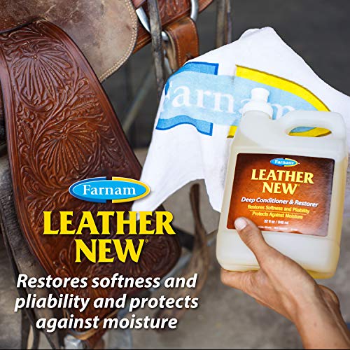 Farnam Leather New Easy-Polishing Glycerine Saddle & Leather Cleaner, 16 oz | Conditions Saddles and Leather Tack, Moisturizing