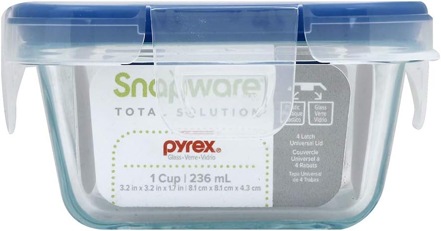 Snapware Glass Total Solutions (12-Pack) Food Storage Containers Set | Airtight & leakproof plastic locking BPA-free lids, freezer, dishwasher, microwave safe