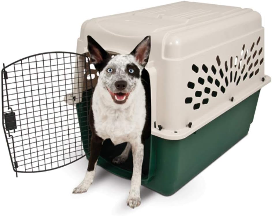 Petmate Ruffmaxx Camouflage Dog Kennel Pet Carrier & Crate 40" (70-90 Lb), Outdoor and Indoor for Large, Medium, and Small Dogs - Made from Recycled Material w/ 360-Degree Ventilation, Made in USA