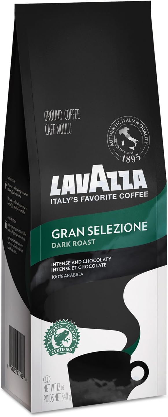 Lavazza Italian Roast Ground Coffee 12oz Bag, Extra Dark Roast (Pack of 1) - Package May Vary