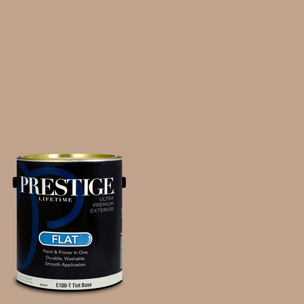PRESTIGE Paints Exterior Paint and Primer In One, 1-Gallon, Flat, Comparable Match of Sherwin Williams* Sable*
