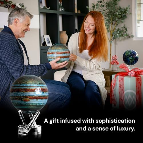 MOVA Self Rotating Globe, Jupiter Classic (4.5") | solar powered globe, no batteries or cords, gift for astronomy lovers, premium kinetic display, space desk decor