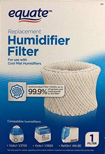 Equate Replacement Humidifier Filter EQWF2 for Use with Cool Mist Humidifiers Compatible with Vicks V3700, V3900, ReliOn WA-8D, Kaz 3020, Sunbeam 1118