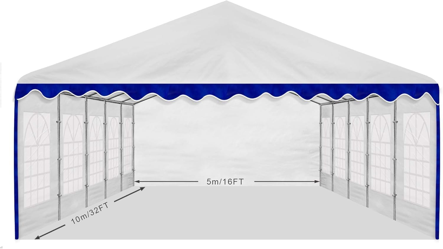 AMERICAN PHOENIX Party Tent 20x20 ft Heavy Duty Canopy Shelter for Wedding Event Fair with Fire Retardant Roof with Sidewalls and Windows White (20x20 - PE)