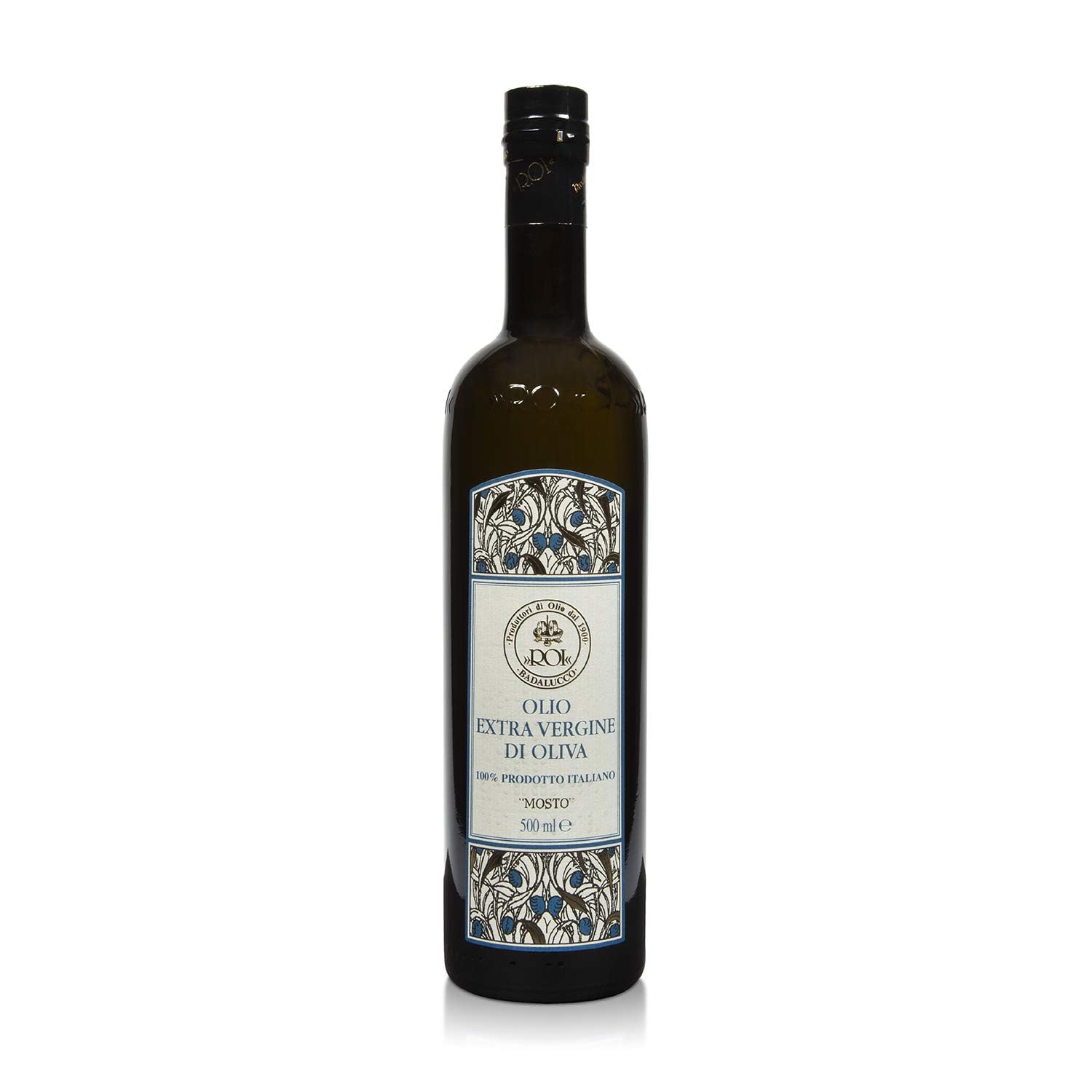 ROI Premium Ligurian Italian Extra Virgin Olive Oil First Cold Pressed - Gourmet Mosto Olive Oil Imported from Italy, High in Polyphenols, 17 fl oz (500 ml)