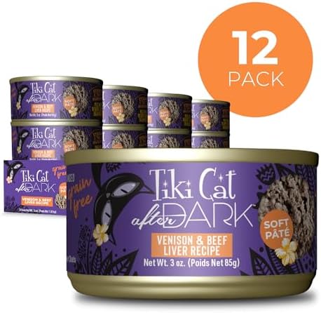 Tiki Cat After Dark Pate Wet Cat Food, Venison & Beef Liver, 3 oz. Cans
